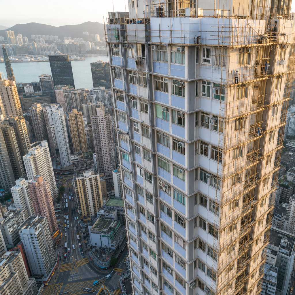大廈內大規模搭棚工程 高層住宅鋁窗高空維修安全措施 搭棚腳手架
