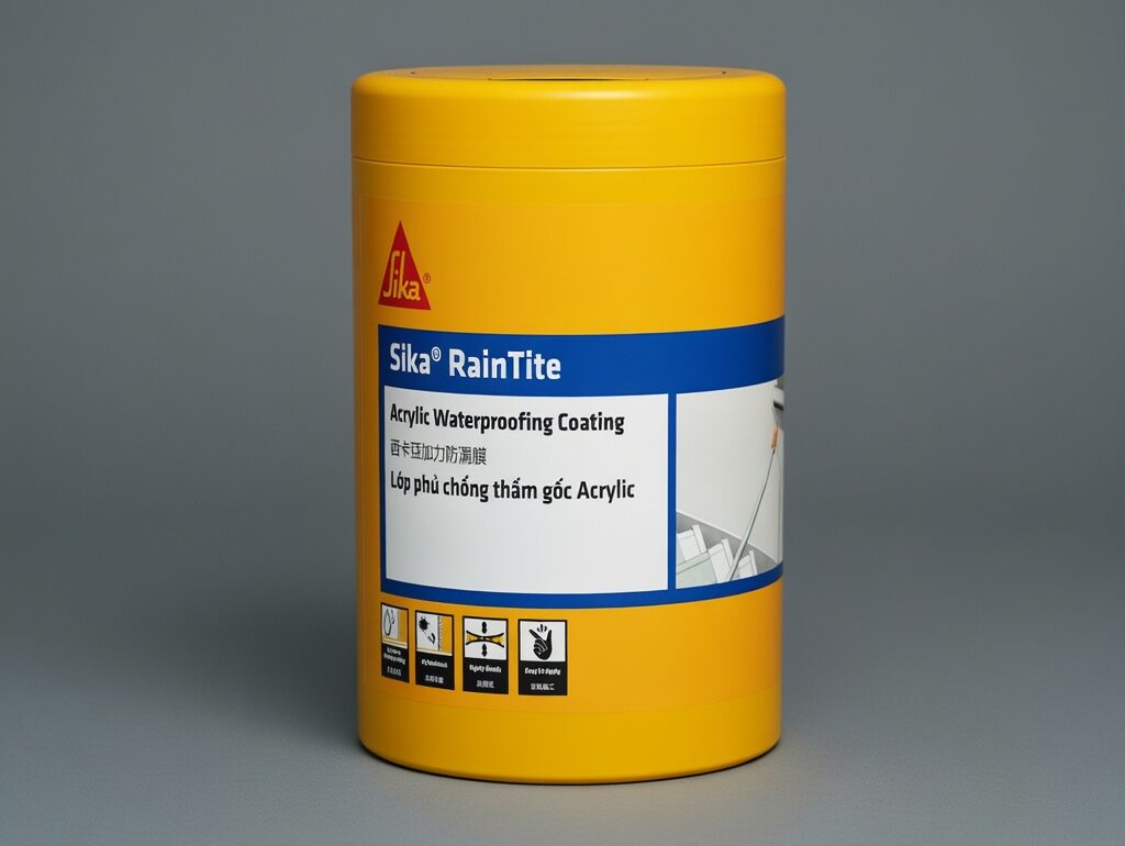 Swiss Sika RainTite 1kg. High-elasticity waterproof coating suitable for window edge and sill seepage treatment. Recommended waterproof solution for mandatory window inspection projects.